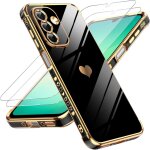 Coque pour samsung galaxy a26 5g avec 2 verre tremp silicone forme de coeur d'amour, housse etui de ...