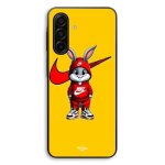 Coque pour samsung galaxy a27 mini bugs bunny nike logo just do it fond orange maniacase