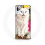 Coque pour samsung galaxy a30 turc de van chat blanc aux yeux bleu et jaune