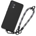 Coque pour samsung galaxy a32 5g, silicone noir antichoc avec dragonne grise - booling