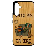 Coque samsung galaxy a34 en bois veritable silicone j'peux pas j'ai s�rie manga television gris humoristique ...