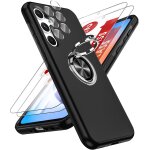 Coque pour samsung galaxy a35 avec 2 verre tremp� vitre protection, 2 protection camera et anneau telephone ...