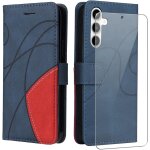 Coque pour samsung galaxy a35 5g avec 1 pi�ce protection ecran, pu cuir a rabat flip, support et fentes ...