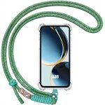 Coque pour samsung galaxy a36 5g, antichoc transparent slim avec cordon d�tachable vert nuit - e. f. ...