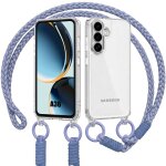 Coque pour samsung galaxy a36 5g, protection solide transparente avec bandouli�re violette - e. f. connection ...