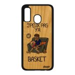 Coque pour samsung galaxy a40 en bois silicone j'peux pas y'a basketball bande dessine supporter nba ...