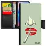 Coque pour samsung galaxy a40 rabat portefeuille femme etui portable rouge art femme fatale telephone ...