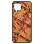Coque pour samsung galaxy a42 bois silicone carreau tartan artisanat rose texture design geometrie motif ...