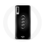 Coque pour samsung galaxy a50 audi logo cache moyeu fond noir