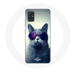 Coque pour samsung galaxy a51 5g chat lunettes style