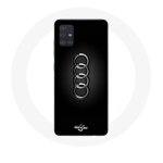 Coque samsung galaxy a51 audi logo cache moyeu fond noir