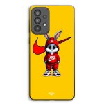 Coque pour samsung galaxy a53 mini bugs bunny nike logo just do it fond orange maniacase