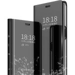 Coque pour samsung galaxy a54 5g housse ��tui + verre tremp�� flip clear view translucide miroir cover ...