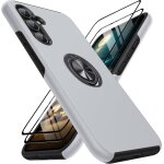 Coque samsung galaxy a54 5g (tpu + pc) + 2 verres tremps, antichoc, anneau rotatif 360 et compatible ...