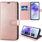 Coque pour samsung galaxy a55 5g, coque en cuir pu, protection antichoc avec porte - cartes et fonction ...