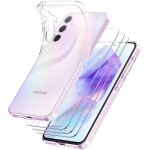 Coque pour samsung galaxy a55 5g, coque samsung a55 transparent avec 3 pi�ces protection ecran en verre ...