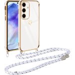 Coque samsung galaxy a55 en tpu silicone souple anti - choc motif coeur avec cordon tour de cou rglable ...