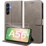 Coque pour samsung galaxy a56 5g etui coque avec 2 verre tremp�� porte carte clapet �� rabat portefeuille ...