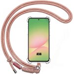 Coque pour samsung galaxy a56 5g, silicone transparente avec bandouli�re amovible rose - e. f. connection ...
