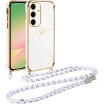 Coque pour samsung galaxy a56 avec cordon de collier, galvanis etui housse avec motif coeur d'amour, ...