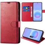 Coque pour samsung galaxy a57 5g, protection int�grale anti - rayures antichoc synth�cuir rouge - e. ...
