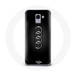 Coque pour samsung galaxy a6 2018 audi logo cache moyeu fond noir