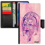 Coque pour samsung galaxy a7 2018 simili cuir a rabat portefeuille femme fille florale violet pastel ...