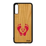 Coque samsung galaxy a70 bois silicone trace de pas etui antichoc empreinte souple famille pied fait ...