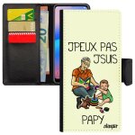 Coque samsung galaxy a70 rabat en silicone humour j'peux pas j'suis papy texte smartphone papi bebe blanc ...