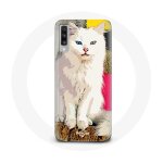 Coque pour samsung galaxy a70 turc de van chat blanc aux yeux bleu et jaune