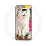 Coque pour samsung galaxy a8 2016 turc de van chat blanc aux yeux bleu et jaune