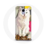 Coque pour samsung galaxy a8 2018 turc de van chat blanc aux yeux bleu et jaune