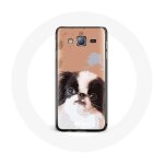Coque pour samsung galaxy grand prime epagneul japonais noir et blanc race de chiens