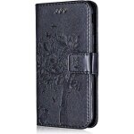 Coque pour samsung galaxy grand prime, etui en cuir pu portefeuille, antichoc flip case housse rtro ...