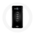 Coque pour samsung galaxy j3 2016 audi logo cache moyeu fond noir