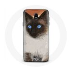 Coque pour samsung galaxy j5 2017 chat siamois noir et blanc yeux bleus