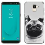 Coque pour samsung galaxy j6 chien carlin oreilles