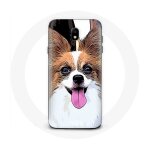 Coque pour samsung galaxy j7 2017 epagneul nain continental papillon chiot blanc et marron