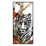Coque pour samsung galaxy note 10 + plus silicone tigre bengal smartphone couleur arbre marron azteque ...