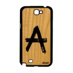 Coque samsung galaxy note 2 en bois silicone anarchie swag personnalis tatouage