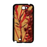 Coque samsung galaxy note 2 bois silicone fleurs 4g plante exotique jolie cover effet case nature rose ...