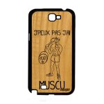 Coque samsung galaxy note 2 en bois silicone j'peux pas j'ai muscu texte solide Coque samsung galaxy note 2 en bois silicone j'peux pas j'ai muscu texte solide