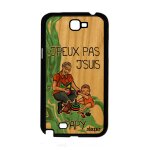 Coque pour samsung galaxy note 2 en bois silicone j'peux pas j'suis papy humour grand pere souple comique ...