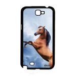Coque samsung galaxy note 2 silicone cheval nuage bleu caoutchouc equitation animaux noir housse bumper ...