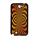 Coque samsung galaxy note 2 silicone illusion d'optique geometrique orange graphique smartphone magie ...