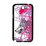 Coque samsung galaxy note 2 silicone loup smartphone chien feuilles nature noir