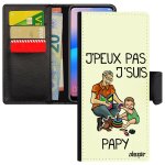 Coque pour samsung galaxy note 20 a rabat portefeuille humour j'peux pas j'suis papy grand pere telephone ...