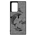 Coque pour samsung galaxy note 20 ultra silicone dauphin gris etui ocean dessin mer fonds marins telephone ...