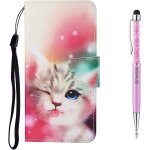 Coque pour samsung galaxy s10 plus, protection housse en cuir portefeuille livre, cratif peint tui flip ...