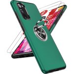 Coque pour samsung galaxy s20 fe 5g / 4g avec 2 verre tremp vitre protection et anneau telephone, militaire ...